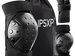 IPSXP Protecciones Patines, Almohadillas para Rodillas Codo Muñeca Niños Adolescente Seguridad en la Protecciones para Monopatín, Skate, Patines, Patinaje, Scooter, Bicicleta