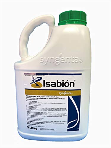 ISABION 5 litros. Abono foliar de aminoácidos, calificación ecológica. Calidad y riqueza de aplicación foliar o fertirrigación.