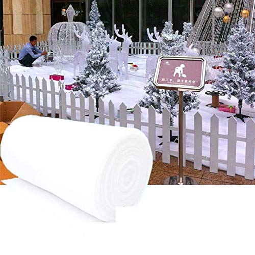 ISAKEN Mantas de Nieve Artificiales, Alfombras di Nieve para Exhibiciones Navideñas, Faldas de Árboles de Navidad, Manta de Nieve Blanca, 240 * 80cm