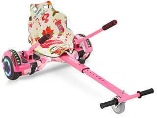 iScooter Q1 Hoverboard con Silla - Hoverboard Kart Compatible con 6.5 "8" 10" Hoverboard Fijación, Asiento Hoverboard (Rosa navideño)