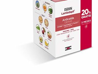 ISDIN Lambdapil Cápsulas Anticaída del Cabello, 180 Cápsulas, 20% Gratis, Aporta ingredientes para mantener un cabello saludable, 3 Meses Tratamiento