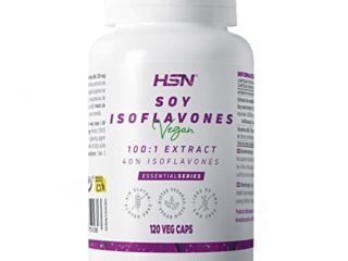 Isoflavonas de Soja 30000 MG de HSN | 120 Cápsulas Vegetales con 40% Isoflavonas por Dosis Diaria | Extracto semilla de Soja 100x Veces Más Concentrado | No-GMO, Vegano, Sin Gluten