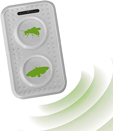 ISOTRONIC Ahuyentador de polillas y avispas con ultrasonidos | Repelente acústico para polillas y avispas | Apto para exteriores como jardines, balcones, terrazas, patios | Efecto duradero