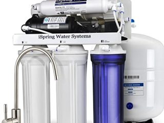 iSpring RCC7P-AK Sistema de Ósmosis Inversa de 6 Etapas Debajo del Fregadero con Bomba, Filtro de Agua Alcalina, pH+, 75 GPD, Reducción de TDS, Sistema de Filtración de Agua Potable