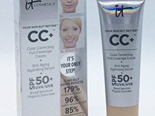 It Cosmetics - Su piel pero mejor, CC+ Cream SPF 50 +, 12 ml, tamaño de viaje mediano