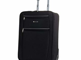 ITACA - Maleta Cabina Avion 55x40x20 Trolley 2 Ruedas de poliéster EVA. Equipaje de Mano. Pequeña Semirígida cómoda y Ligera. T71950, Color Negro