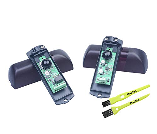Italdos Fotocélulas Universales Ajustables a 180 ° para Automatización de Puertas Garaje Impermeable Infrarrojo Modulado de Pared Protección Electromagnética y Filtro Solar AC/DC 12-24V