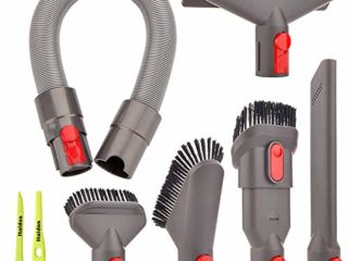 Italdos Kit 6 Cepillos para Dyson V7 V8 V10 V10 V11 Pinceles Accesorios Manguera de Extensión Tubo Flexible + 2 Pinceles
