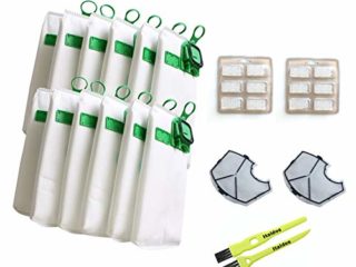 Italdos Kit de Bolsa Aspiradora Compatible para Vorwerk Kobold VK140 VK150 con Filtro HEPA de Repuesto - 12 Bolsas + 2 Filtros de Motor + 12 Parafumes + 2 Cepillos de Limpieza