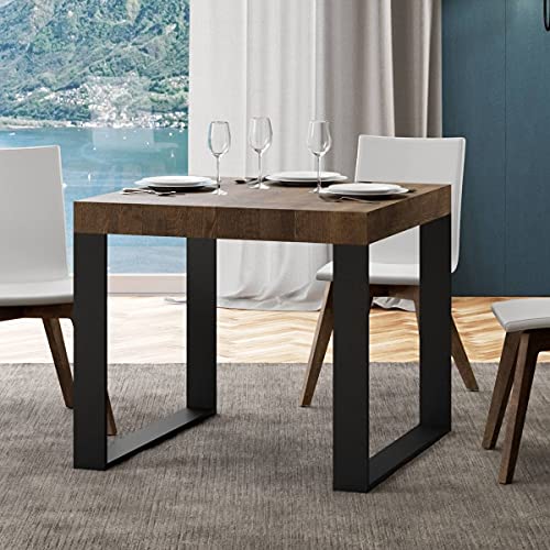 Itamoby, Mesa Tecno extensible de nogal 90 x 90 cm alargada 246