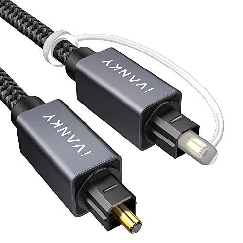 iVANKY Cable Óptico Audio Digital 1,8 m (Audio Impecable, Conexión Estable, Durable Nylon Trenzado) Cable Digital Audio Compatible con Barra de Sonido, TV, PS4, Xbox, Samsung, LG, Vizio - 6ft