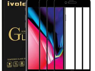 ivoler 3 Piezas Protector de Pantalla para iPhone 8 Plus/iPhone 7 Plus, [Cobertura Completa] Cristal Vidrio Templado Premium, [Dureza 9H] [Anti-Arañazos] [Sin Burbujas] - Negro