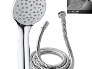 Jacar | Alcachofa de Ducha con Manguera o Flexo | 1 Posición, Efecto Lluvia, Antical y Fácil de Instalar | Mango Grande de Alta Presión con Ahorro de Agua