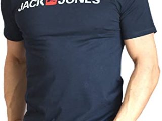 Jack & Jones Jjecorp Logo tee SS Crew Neck Noos Camiseta, Azul (Navy), L para Hombre
