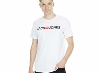 Jack & Jones Jjecorp Logo tee SS Crew Neck Noos Camiseta, Blanco (White), M para Hombre