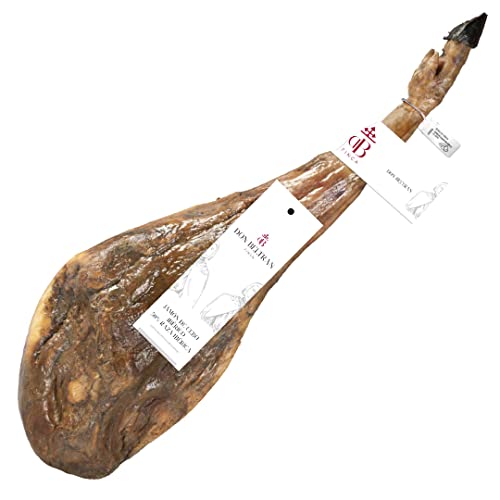 Jamón de Cebo Ibérico 50% Raza Ibérica - Jamón Ibérico con Peso Aproximado de 8,5 kilos - Pieza Entera con Curación de Mínimo 24 Meses - What Jamón?