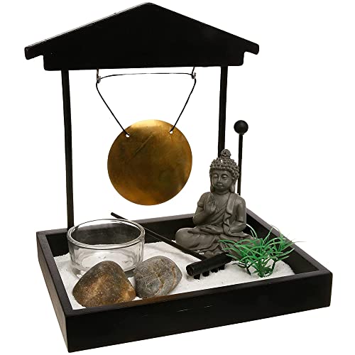 Jardín Zen Tori - como se ve en la imagen; el set incluye: PIEDRAS, 1 PORTA VELAS, 1 GONG, ARENA
