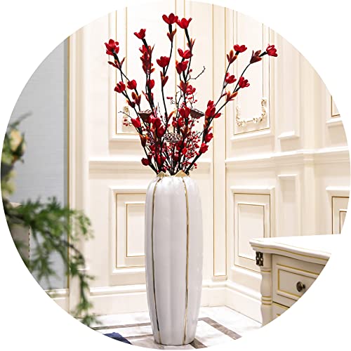 Jarrones De Suelo Grande Ceramica Blancos Modernos Grandes Cerámica, Decorativos, Altos para Piso De Sala De Estar, Oficina, Exterior, Jardín, Florero De Piso (Size : 80cm)