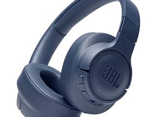 JBL T710BT Auriculares Over Ear con Bluetooth - Auriculares de diadema ligeros con batería de hasta 50 horas y cable extraíble, color azul