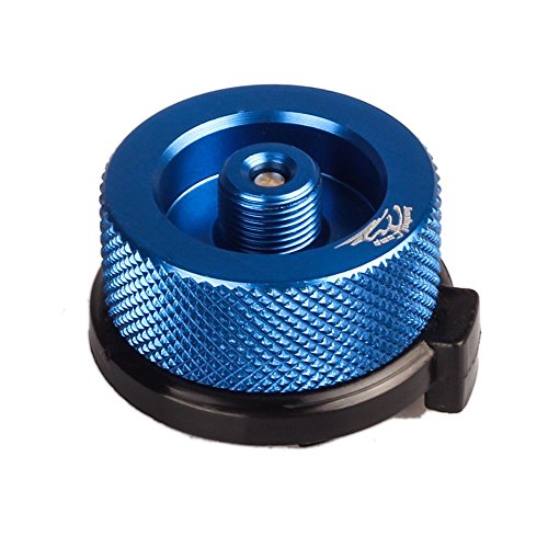 Jeebel Camp Adaptador de Estufa de Camping para cartucho de butano para atornillar cartucho de gas/adaptador de válvula tipo Lindal (Azul)