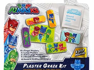 Jellyworks Pj Masks Tiritas Y Toallitas Para Limpiar Heridas / X22 / Sin Látex/Hipoalergénico/Prueba De Lavado/Certificado Ce 60 g