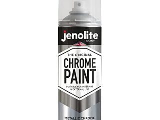 JENOLITE Pintura en aerosol cromada con acabado cromado suave, apta para uso interior y exterior, 400 ml.