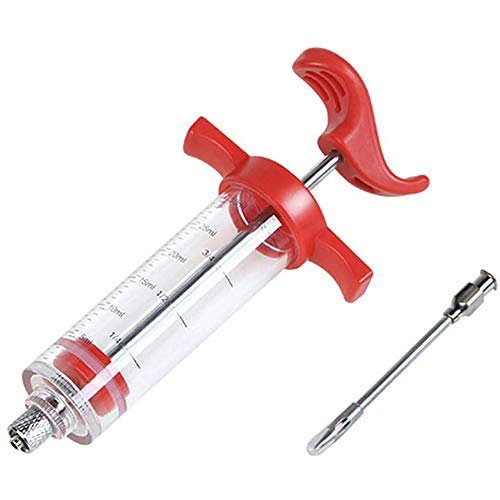 Jeringa de Cocina para Marinar inyector de Salsas, Jeringa para Rellenar Carne Pavo Pollo con Salsa Inyector Salsas de 30 ml/1oz