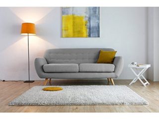 JFB - JFB Le Folke - Sofá escandinavo de 3 plazas, poliéster, Gris, 197 x 82 x 84 cm