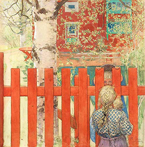 JH Lacrocon Carl Larsson - Reja De La Valla Reproducción Cuadro sobre Lienzo Enrollado 60X60 cm - Pinturas Paisaje Impresións Decoración Muro
