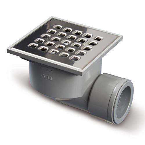 Jimten S-191 - Sumidero sifónico horizontal (105 x 105, 50 / 40) para patio