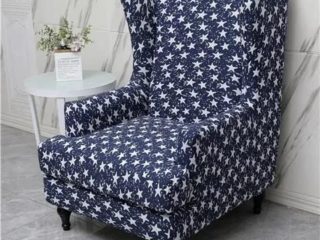 JLKC Estampado Funda De Sillón Orejero, Sillones Fundas para Sillón Orejero Fondo Elástico Funda para Sofá De Orejas Retirable Protector De Muebles para Niños Y Mascotas (Color : #16, Size : 1pcs)