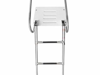 JLXJ Escaleras para Barcos Telescópico Pasamanos Nadando Escalera de Barco con Plataforma, Pontón de Acero Inoxidable, Portátil 3 Pasos Escalón Extra Ancho Antideslizante