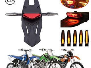 JMTBNO Luz Trasera LED con Intermitente Intermitente para Motocicletas Todoterreno, Motocicletas, Motos de cross (Lente roja)