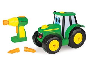 John Deere de Bizak, Construye el Tractor Johnny, Tractor de Juguete, Tractor Desmontable para Niños, Incluye Taladro Eléctrico con 2 Brocas