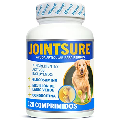 JOINTSURE condroprotector Perros I con Gran concentración de mejillon Labios Verdes, glucosamina y condroitina Natural I suplemento antiinflamatorio para Perros para articulaciones I 120 Comprimidos