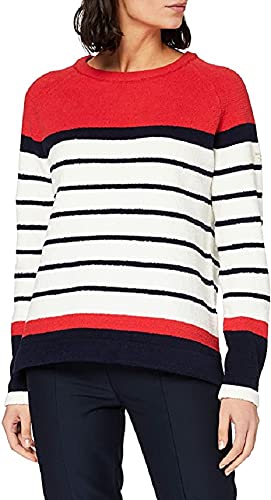 Joules Seaport Jersey de Chenilla, Rojo Stripe, 50 para Mujer