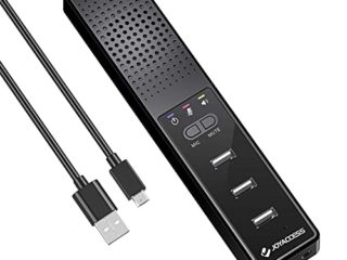 JOYACCESS Altavoz PC con Hub y Micrófono, Barra Sonido PC con Puertos USB de Portátiles y de Escritorio, Compatible con Windows/Mac, Altavoces para Juegos/Zoom/Skype/Enseñanza a Distancia/Teletrabajo