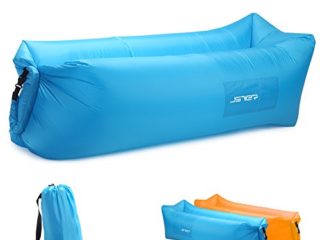 JSVER Sofa Hinchable del Aire del Ocioso de Playa,Tumbona Hinchable sofá Inflable Cama con el Paquete Portable para Viajar, Acampar, Senderismo, Piscina y Partidos de la Playa -Azul