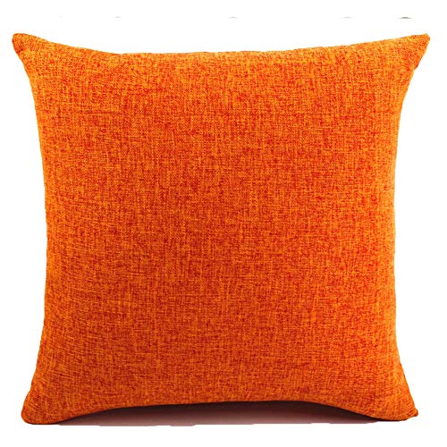 JT Fundas De Cojines Algodón de Lino Almohada Caso de la Cubierta del Amortiguador Cojines Decorativos Sofá Coche Cama diseño geométrico Fundas Cojines 70x70cm Naranja
