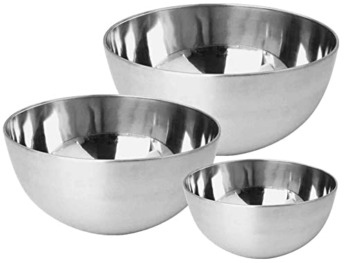 JUEGO DE 3 CUENCOS DE ACERO INOXIDABLE MATE APTO PARA LAVAVAJILLAS DIFERENTES TAMAÑOS