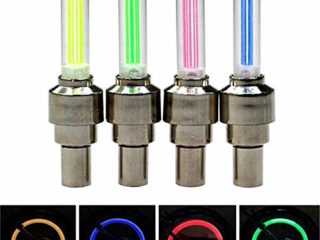Juego de 4 luces LED para rueda de bicicleta, 4 colores, juego de luces LED para válvula de neumático de bicicleta para rueda delantera y trasera