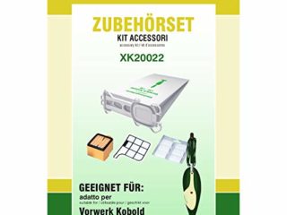 Juego de accesorios para aspiradoras Vorwerk Kobold 135, 136, 135SC, 12 bolsas para aspiradora, 1 filtro HEPA y 1 filtro de protección del motor