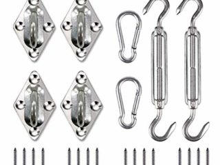 Juego de accesorios para toldos, juego de herrajes de acero inoxidable para trabajo pesado con sombrilla Sun Shade para triángulo y escuadra, rectángulo, accesorios de fijación de vela Sun Shade