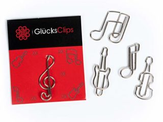 Juego de clips, 10 clips con 5 motivos musicales, como decoración o marcapáginas Clips de papel para cartas o libros (para oficina o casa), S001
