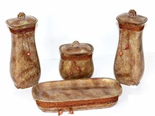 Juego DE TOCADOR - Accesorios auxiliares de Ceramica para el tocador Decorativo Vintage - 4 Piezas- Regalo Barato