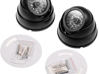 JZK® 2 X Cámaras de Simulada Maniquí Falsa de vigilancia CCTV Dome con LED Parpadeante imitación Real para la Seguridad casera