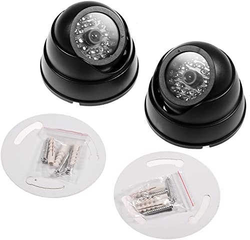 JZK® 2 X Cámaras de Simulada Maniquí Falsa de vigilancia CCTV Dome con LED Parpadeante imitación Real para la Seguridad casera