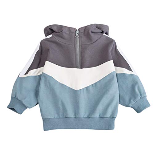 K-Youth Sudadera con Capucha Niño Chandal Bebe Niño Invierno Abrigo Bebe Niña Otoño Ropa Bebe Recien Nacido Niño Tops Niñas Infantil Deportivo Pullover Camiseta Unisex Zip (Azul 2, 12-18 Meses)