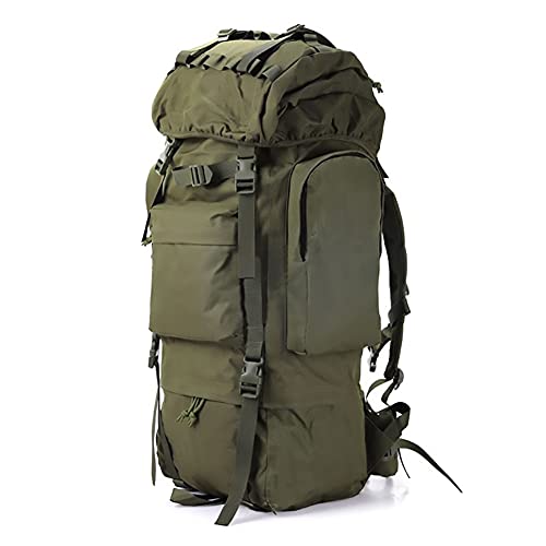 Kabxhueo Al Aire Libre 100l Gran Capacidad Mochila de Senderismo 900D Oxford Mochila Militar Mochila táctica montañismo Bolsa Camping Senderismo Militar Camuflaje Repelente al Agua,Verde
