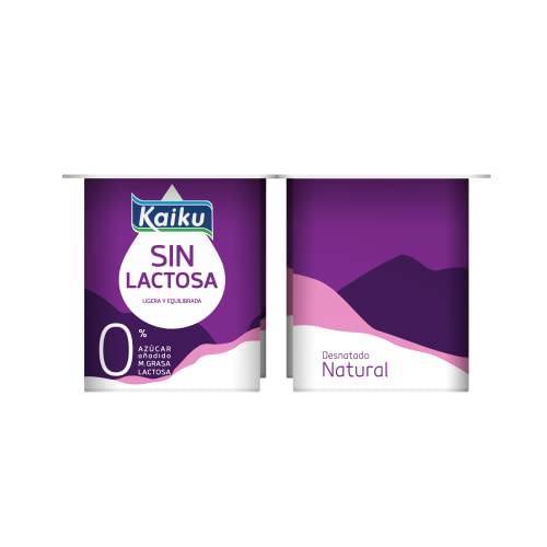 Kaiku Yogur Natural Desnatado, sin Lactosa, 4 x 125g